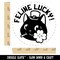 Feline Lucky Cat Leprechaun Hat Clover Saint Patricks Day Rubber Stamp for Stamping Crafting Planners